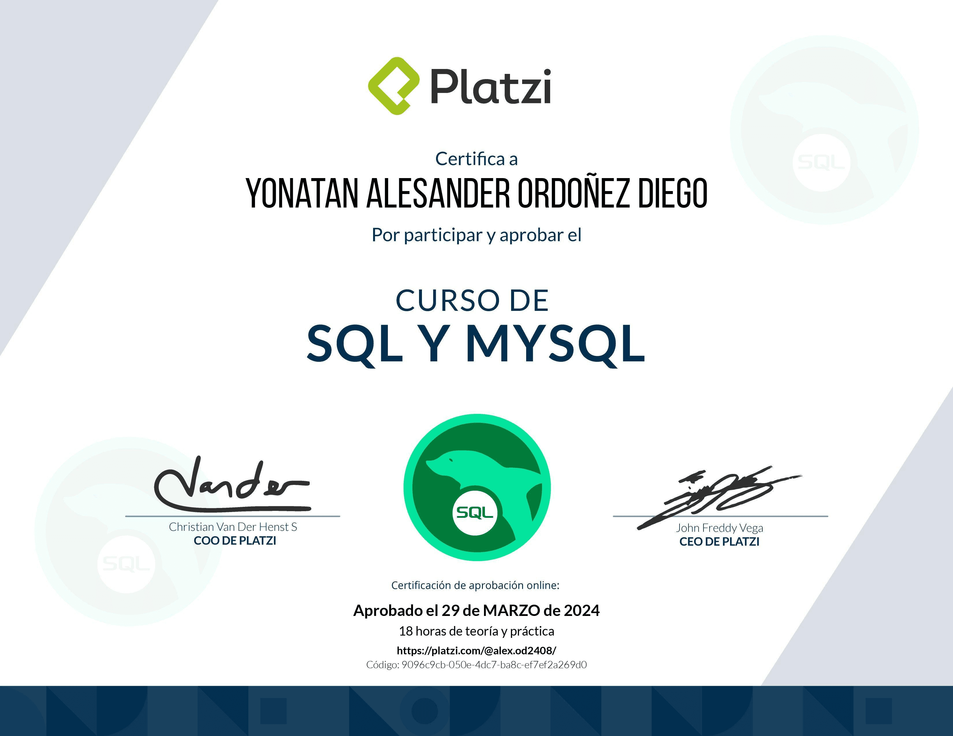 Curso de SQL y MySQL